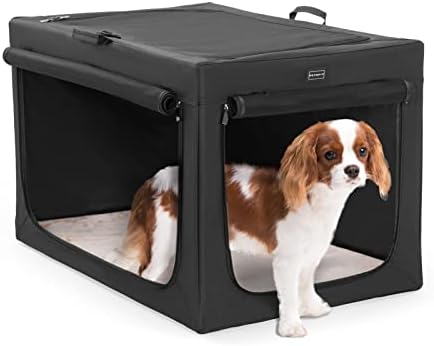 Petsfit Soft Dog Crates for Medium Dogs, Collapsible Dog Kennel Carrier with Soft Mat, for Indoor Outdoor Travel