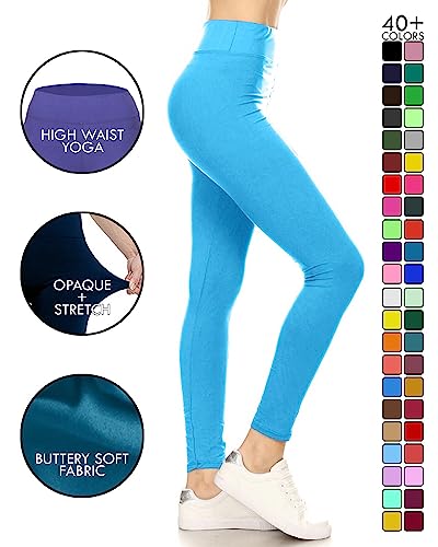 Image of Leggings Depot High Waisted Leggings for Women Buttery Smooth & Soft Women's Solid Yoga - Reg, Plus, 1X3X, 3X5X