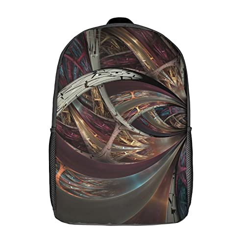 Grand sac à dos 17 pouces Fractal imprimé 3D | Sac d'école unisexe sport et voyage