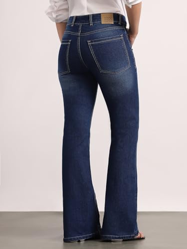 Image of Urbano Fashion Women's Mid Rise Bootcut Washed Jeans Stretchable