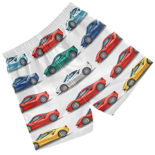 Pigsaly Boys' Swim Board Shorts Yellow Green White Red Blue Sportcar Boy's Swim Trunks Kids Swimwear 3T2