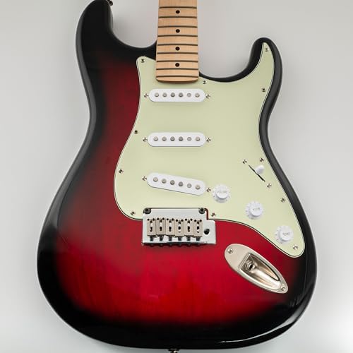 Image of Musiclily SSS 11 Hole Strat Guitar Pickguard for Fender USA /Mexican Made Standard Stratocaster Modern Style, 3Ply Mint Green