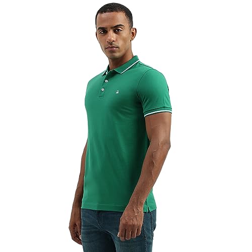 Image of United Colors of Benetton Men Cotton Blend Polo Regular Fit Shirt