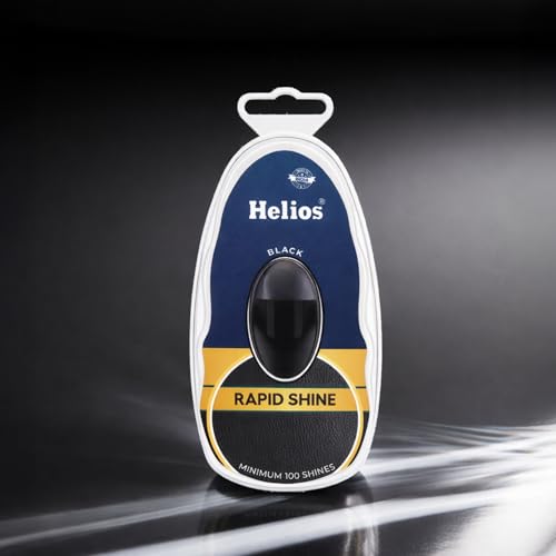 Image of Helios Rapid Shine Shoe Shiner | Instant Gloss Finish | Mess-Free Sponge Applicator | Long-Lasting Performance | Minimum 100 Shines Each