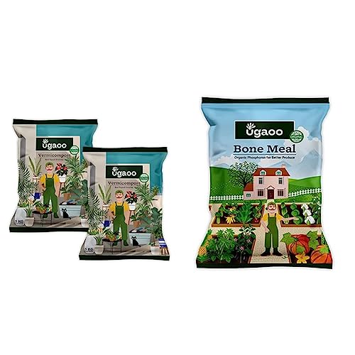 Image of Ugaoo Organic Vermicompost Fertilizer for Plants & Home Gardening - 10 Kg & Ugaoo Organic Bone Meal Powder Fertilizer for Plants - 5 kg