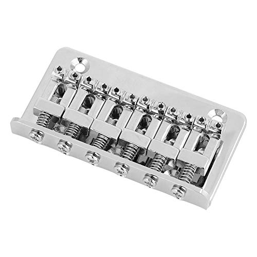 Dilwe DILWE3RI5QHSC6Y Guitar Bridge, 6 String Metal Fixed Hardtail Tailpiece Bridge Saddle With 5 Pcs Screws For Electric Guitar Bass thumb #1