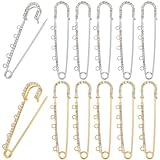 Broche épingle de sûreté ornée de strass (16 pièce) en or et argent:Ce kit complet permet de créer de magnifiques broches uniques, idéales comme cadeaux personnalisés., offrant suffisamment de matériaux pour confectionner des pièces spéciales pour diverses occasions et destinataires