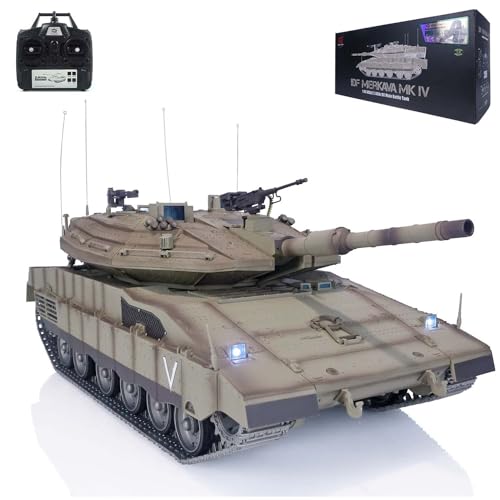 TOUCAN RC HOBBY Henglong 1/16 Military RC Tank IDF Merkava MK IV Metal Tracks Road Wheels Idlers BB Smoke IR Battle Professional Version