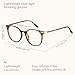 Gaoye Blue Light Blocking Glasses, Retro Round Eyewear Frame Anti Eyestrain Computer Glasses for Women Men (Tea Leopard/Transparent Lens)