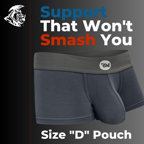 Real Men Bulge Enhancing Underwear 3 Pack,Ultra Soft Boxer Briefs Modal, Bulge Pouch Underwear (Black/Blue/Grey- 3 Inch, Medium) #TOP3