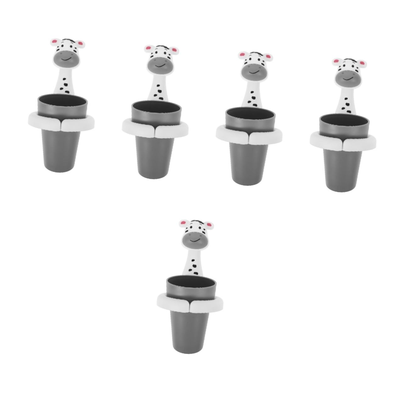 Lurrose 5 Pezzi Porta Di Spazzolino Da Denti Zebra Montato Tiene In Piedi Tazza Per Spazzolino Da Denti Da Parete Titolare Bagni Portaspazzolino Da Parete Portaspazzolino Da Bagno Plastica