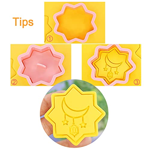 Tuxxzis 8-Pcs Eid Mubarak Cookie Cutters Set 3D Islamic Ramadan Cookie Cutter For Baking Eid Mubarak Ramadan Favors And Supplies #TOP2