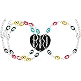 JunyiDIY 3 pulseras de rompecabezas para el mal de ojo, estilo de personalidad, coloridas, lindos ojos, amuleto de protección, pulsera de joyería para hija/amiga, regalo sorpresa único, adjustable