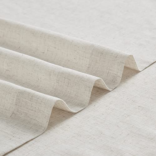 Vision Home Natural Pinch Pleated Semi Sheer Curtains Textured Linen Blended Light Filtering Window Curtains 84 Inch For Living Room Bedroom Pinch Pleat Drapes With Hooks 2 Panels 42" Wx84 L #TOP6