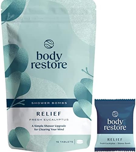 Body Restore Shower Steamers Aromatherapy 15 Packs - Gifts for Mom, Gifts for Women and Men, Shower Bath Bombs, Eucalyptus Menthol Essential Oil, Stress Relief and Relaxation