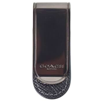 美品 COACH マネークリップ シグネチャー エンボス レザー ブラック Amazon.co.jp: COACH(コーチ)マネークリップメタルレザーロゴ