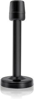 Door Stop Wall Mount Door Stopper Black 4 inch Long Door Stop with Sound Dampening Rubber Tip, Heavy Duty Solid Rigid Doorstop, Stainless Steel Brushed Satin Metal Door Holder Wall Protector