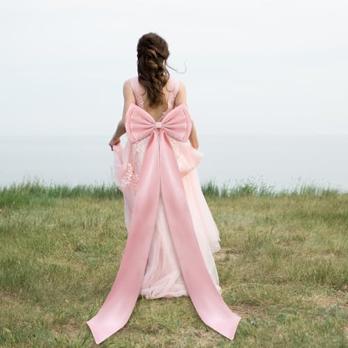 Wavwavw Wedding Bow Decor Giant Big Bows Decoration for Room Wall Backdrop 75x18 Inch Ribbon Tie for Wedding Bridal Bachelorette Birthday Party Baby Shower Supplies(Dusty Pink, Satin) by Wavwavw - Image 6