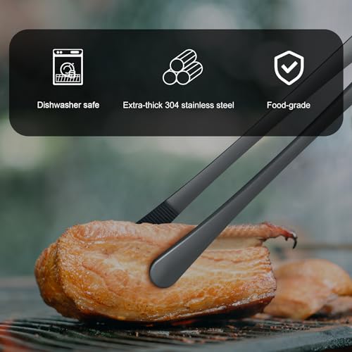 Hotec Pinças profissionais de cozinha de aço inoxidável de 30,5 cm para cozinhar, grelhar e assar, p