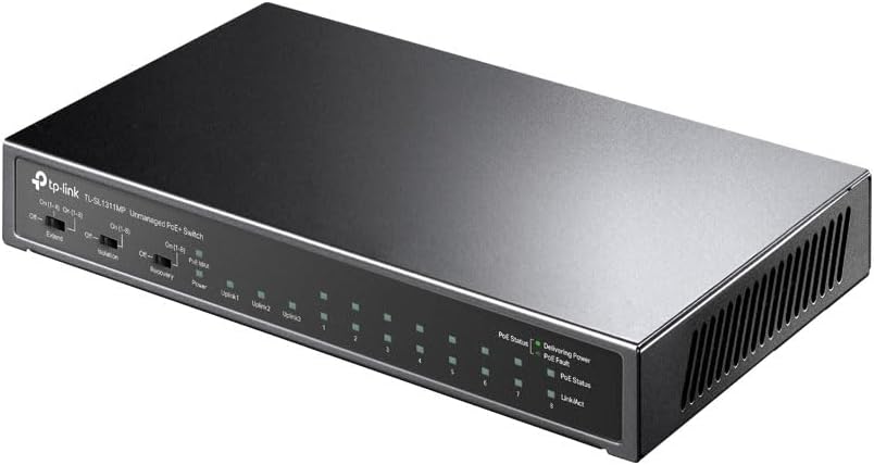 TP-Link TL-SL1311MP, 8-Port 10/100Mbps + 3-Port Gigabit Desktop Switch with 8-Port PoE+