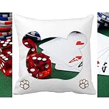 Clasificación: almohada Chip Poker dados juego foto oso tiro almohada cubierta cuadrada