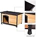 Tangkula Wooden Dog House Outdoor Indoor, Medium Pet Shelter Log Cabin Feeding Station with Opening Hinged Roof, Adjustable Foot, Weatherproof Big Dog Houses for Small to Large Dogs Outside Patio