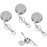 3 Stück Aschenbecher Geruchsdicht für Unterwegs, Tragbar Tasche Aschenbecher, Reiseaschenbecher Tragbarer Aschenbechers mit Schlüsselring, Mini Portable Ashtray für Reisen,Camping,Strand