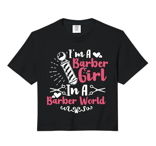I'm A Barber Girl in A Barber World Funny Hairdresser Comfort Colors Crop Top