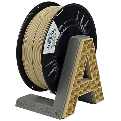 AURAPOL Filament 1.75 PLA mit +/- 0,02 mm Genauigkeit (1kg, hautfarbe/beige) - Biologisch abbaubares 3D Drucker Filament aus PLA - Druckmaterialien kompatibel mit den meisten Druckern