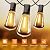 OHLUX 60FT Solar Globe String Lights Outdoor, Shatterproof Solar Patio Lights with Remote, 27 Dimmable ST38 LED Filament Bulbs, 2200K Soft Warm White Edison Hanging Light for Outside Canopy Deck