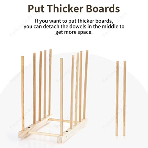 Image of Falling in Art Small Wooden Art Storage Rack - Canvas Drying Stand for Artworks, Frames, Canvases, Drawing Boards, Prints, Panels, Paintings Display