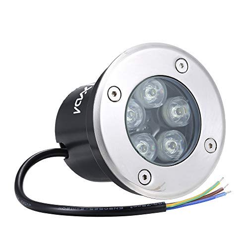 Ritioner Spot LED Encastrable, 5W LED Outdoor rez-de-Jardin Chemin étage Souterrain enterré Yard Lampe Spot Paysage lumière IP67 imperméable à l'eau AC 85-265V, Blanc Cover