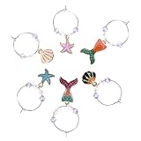 Zerodeko 6 Stück Teiliges Weinglasringe Bunte Glasmarkierer für Partydekoration Langlebige und...