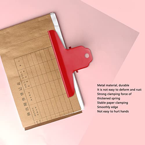 Metal Binder Clip, Large Size Bulldog Clips Hinge Clips File Paper Money Binder Clamps for Photos Maps Drawings(red) - Image 2