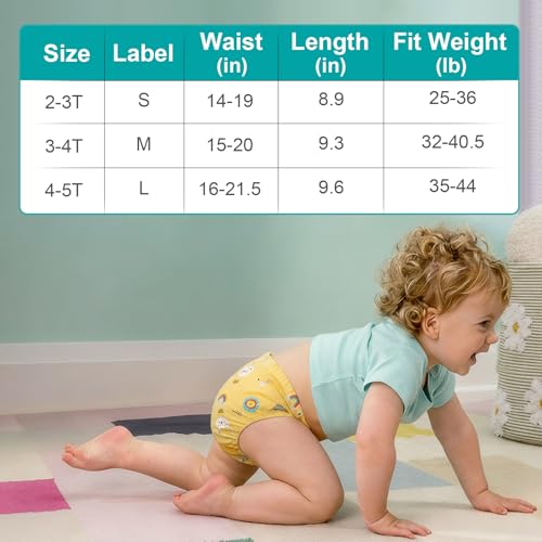 Upairy Training Pants for Boys Girls, Potty Training Underwear, Toddler Pants 2T-5T, Cotton Absorbent Waterproof Underwear for Toddlers, Washable Up Airy Potty Pant with Character(8PCS-Girl,M) by Cocwaus - Image 4