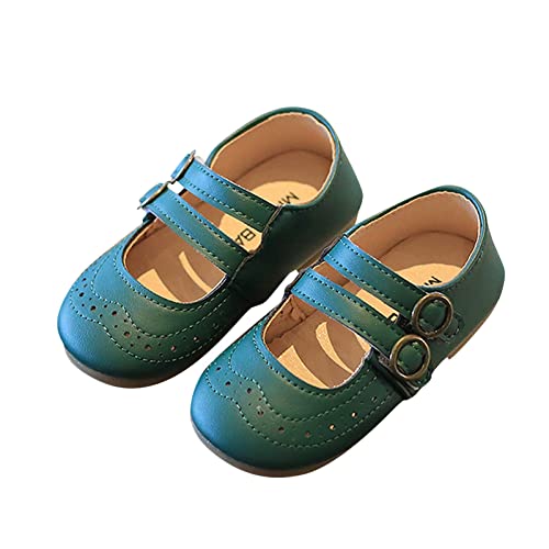 EnJoCho Little Boys Round Toe Shoes Summer and Autumn Girls Boots Cute Flat Hollow Hollow Breathable Comfortable (Green, 28)
