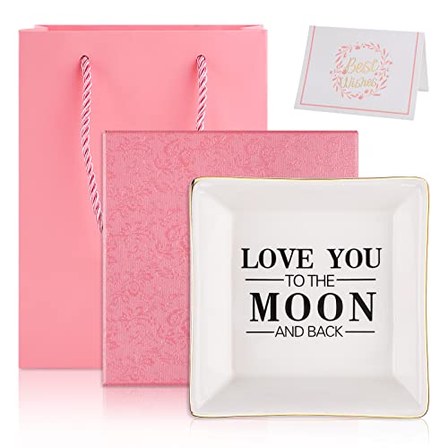 Jodsen Cadeau de bijoux en céramique Bijoux de bijoux pour amis Mumm Femme tante,emballée boîte rose/sac/Crads cadeaux,cadeaux de fête des mères d'anniversaire de Noël,10.5x10.5cm (Lover)