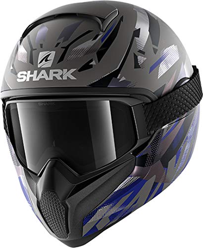 Casco moto Shark VANCORE 2 KANHJI MAT AKB, Anthracite/Blu, XS