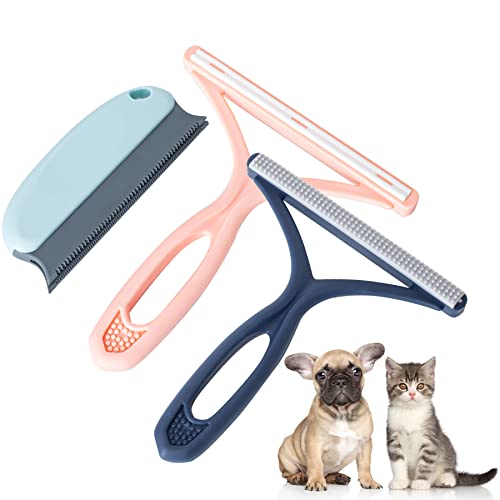HENGI Quitapelusas portátil de doble cara con peine para eliminar el pelo de perro, gato, pelo de mascotas, ropa, sofá, alfombra (2 unidades) Cover
