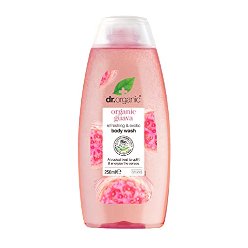 Dr Organic Guava Body Wash, Shower Gel, Mens, Womens, Natural, Vegan, Cruelty-Free, Paraben & SLS-Free, Organic, 250ml, Packaging may vary