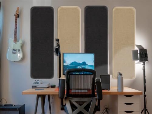 Image of Timber Acoustics Soundproofing Wooden Foam Panels, Acoustic Room Treatment (Set of 3) (1' x 3' x 1.5 inch) (Wine)