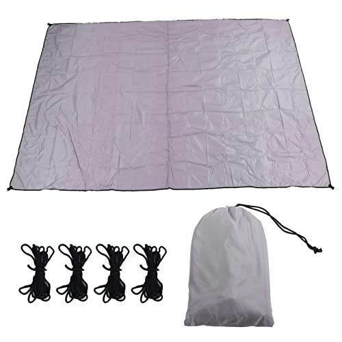 Toldo de Lona de Acero Inoxidable, Dosel Rectangular de 2x3m con Cuatro Cuerdas para Patio, pastizal y jardín (Gris)