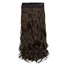 REECHO 20" Curly Wavy 4 Pieces Set Clip in Hair Extensions Medium Ash Brown