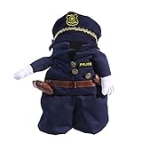 - Este divertido disfraz de policía de Navidad para gatos y perros está hecho de un material de poliéster cómodo y suave que es muy cálido para tus mascotas.