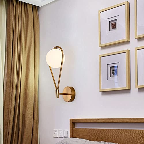 Aplique de pared LED nórdico de vidrio para dormitorio y pasillo 4