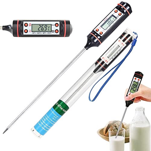  Termometro da Cucina Digitale per Alimenti e Liquidi - Termometro Cucina con Sonda Sensore Temperatura - Per Cibo , Bevande , Frittura Olio , Vino , Barbeque e molto altro