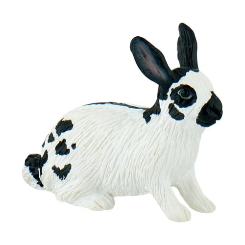 Bullyland 64611 - Spielfigur Hase in schwarz-weiß, ca. 5,5 cm große Tierfigur, detailgetreu, PVC-frei, ideal als kleines Geschenk für Kinder ab 3 Jahren
