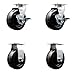 Swivel and Rigid Plate Caster Set ? Black 5 Inch by 2 Inch Phenolic Wheel ? Roller Bearing ? 1,800 lbs. Total Capacity ? Includes 2 Locking Swivel and 2 Rigid Casters ? Service Caster Brand