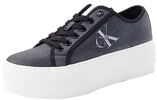 Calvin Klein Jeans Cupsole Flatform Ny Pearl Wn Cupsole Sneaker, Damen, Schwarz (Black/Lavender Aura), 39 Eu