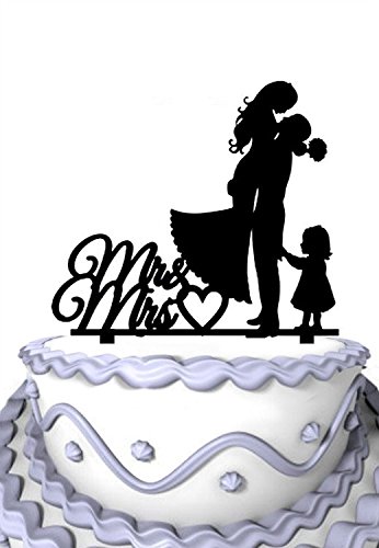 Meijiafei Bride And Groom Hold Little Girl Together Family Anniversary Cake Topper Review